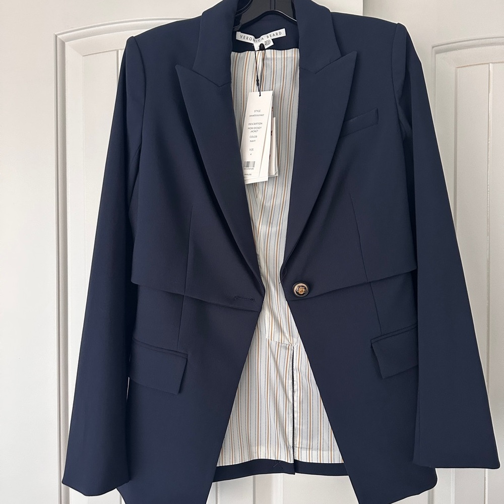 Veronica Beard Mori Tiered Stretch Dickey Jacket Size 4